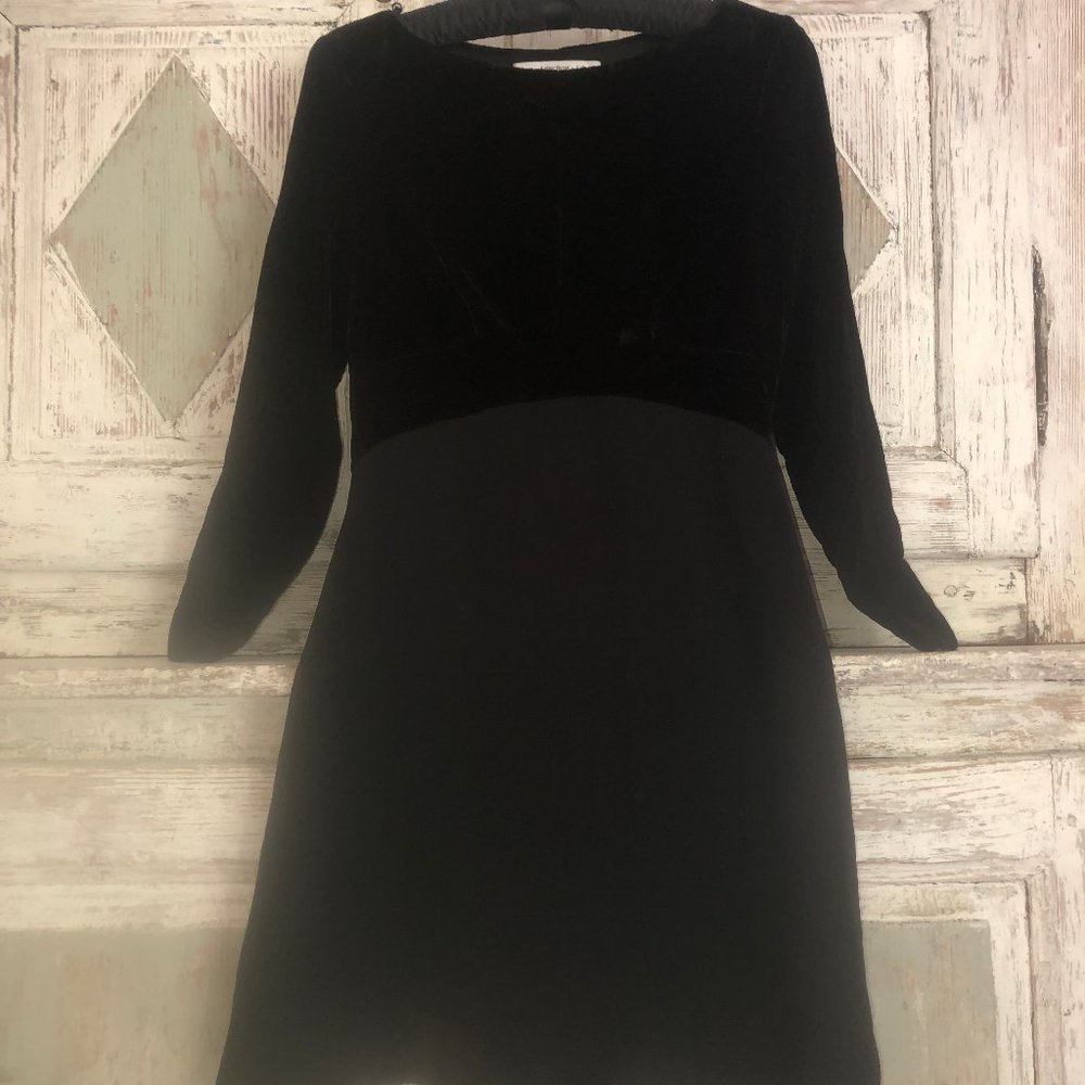 Little black dress velvet a-line Size XS